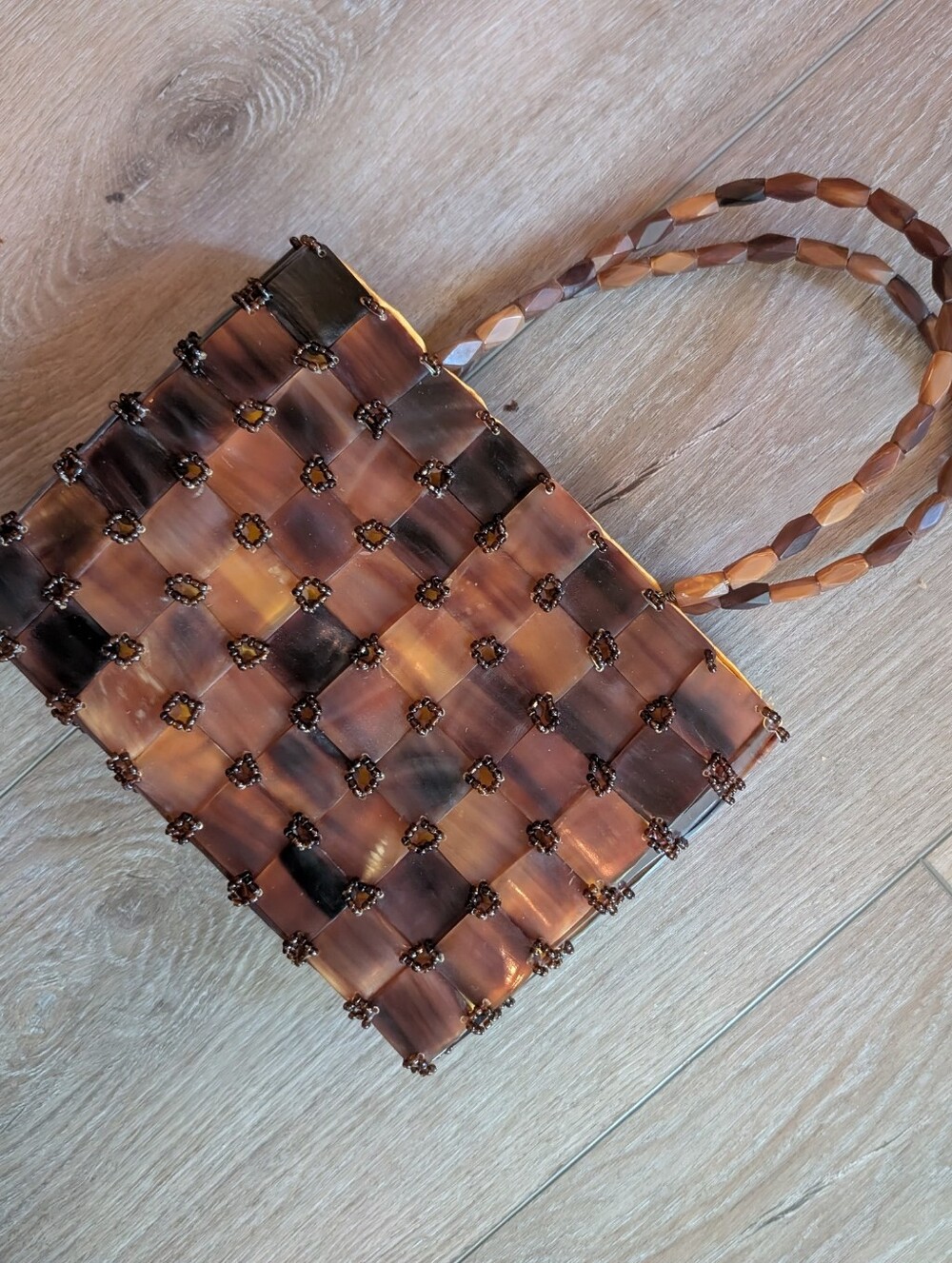 Tortoise Shell Hand Bag Medium Size Hand Made